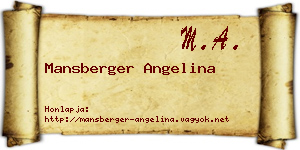 Mansberger Angelina névjegykártya